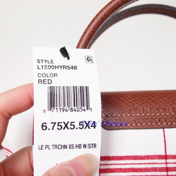 ❤️ NWT LONGCHAMP Le Pliage XS Canvas Crossbody Satchel Bag Torchon RED AUTHENTIC - Picture 9 of 16